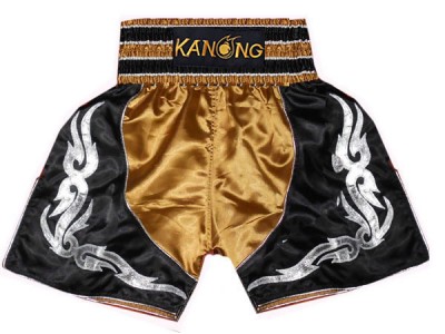 Pantaloncini boxe , pantaloncini da boxe : KNBSH-202-Oro-Nero